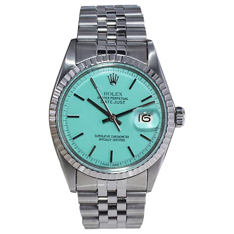 rolex two tone blue dial|Rolex with tiffany blue dial.